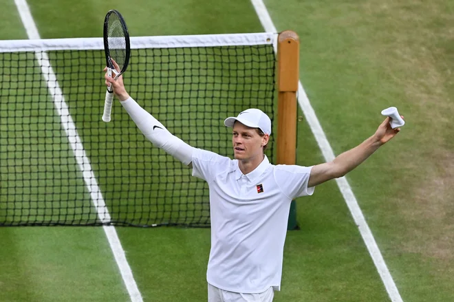 Jannik Sinner se je tudi v finalu odrezal z izjemno teniško predstavo. FOTO: Glyn Kirk/AFP
