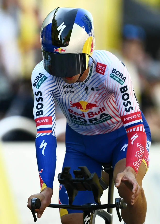 Veliko bo povedal drugi kronometer rumene penlje, v 13. etapi je na sporedu gorski. FOTO: Marco Bertorello/AFP
