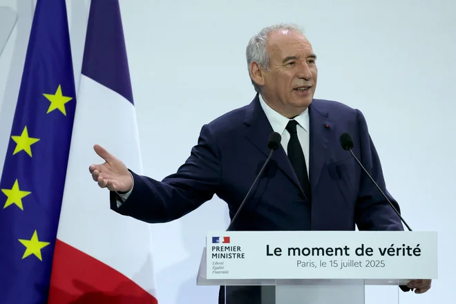 Francoski premier François Bayrou je predstavil agresiven varčevalni načrt. FOTO: Thomas Samson/AFP
