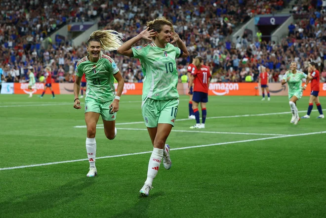 Cristiana Girelli je dosegla zmagoviti gol. FOTO: Matthew Childs/ Reuters