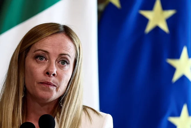 Italijanska premierka Giorgia Meloni. FOTO: Yara Nardi/Reuters