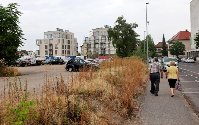 Na zemljišču v bližini zavoda za zaposlovanje država že osem let načrtuje gradnjo nove upravne stavbe za državne organe. FOTO: Blaž Samec/Delo