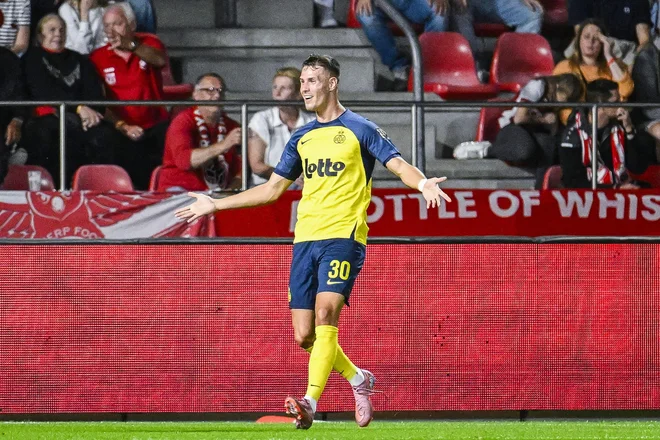 Raul Florucz se je takole veselil svojega prvega zadetka v Belgiji. FOTO: Tom Goyvaerts/AFP