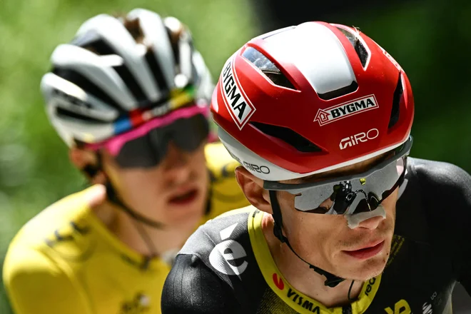 Tadej Pogačar in Jonas Vingegaard sta v zadnjih petih letih zasedla 1. in 2. mesto na Touru. FOTO: Loic Venance/AFP
