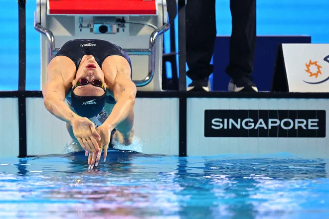 Janja Šegel se je v Singapurju na 100 m hrbtno le ogravala za svojo glavno tekmo na 200 m prosto. FOTO: Francois-xavier Marit/AFP