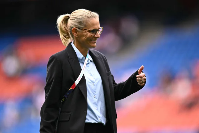 Nizozemka Sarina Wiegman je kot selektorka popeljala Angležinje do nove lovorike. FOTO: Sebastien Bozon/AFP