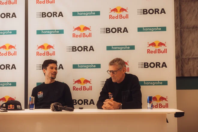 Primož Roglič in Rolf Aldag sta se dobro razumela. FOTO: Max Fries/Red Bull Bora Hansgrohe