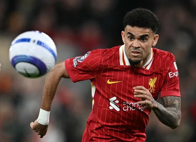 Luis Diaz je za Liverpool v prvi angleški ligi odigral 103 tekme in dal 29 zadetkov. FOTO: Paul Ellis/AFP