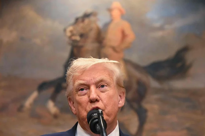 Medtem ko je izraelski premier zanikal lakoto, je Trump izjavil: »Ti otroci so videti zelo lačni. Tu gre za pravo stradanje, tega ne moreš ponarediti.« FOTO: Jim Watson/AFP