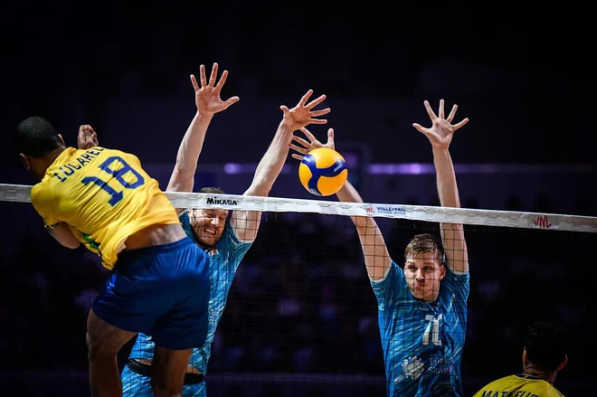 Brazilija je ligo narodov sklenila z bronom, Slovenci so tekmovanje končali na četrtem mestu. FOTO: VNL