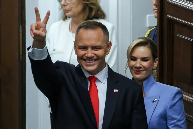 Novi poljski predsednik Karol Nawrocki. FOTO: Kacper Pempel/Reuters