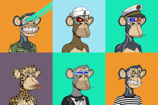 Vsaj nekaj nekdanje vrednosti so zadržale serije, ki so bile pionirske in izdane v zelo majhni nakladi, med njimi tudi bored apes yacht club, za katero je še mogoče iztržiti nekaj deset tisočakov. FOTO: Promocijsko gradivo