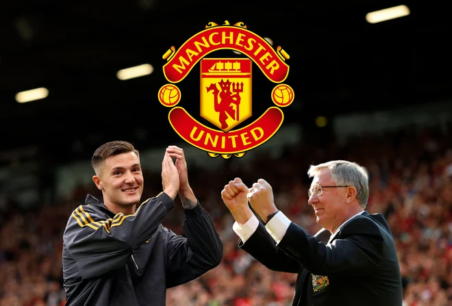 Benjamin Šeško bo poskušal Manchester United popeljal na pota stare slave, ko je bil glavni strateg kluba sir Alex Ferguson. FOTO: Andrew Boyers In Eddie Keogh/Reuters