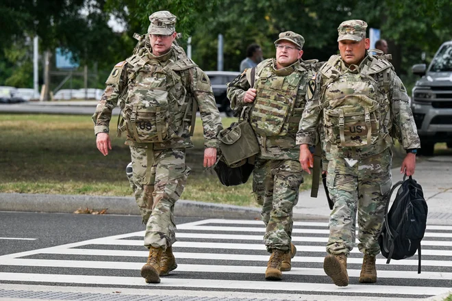 Pripadniki nacionalne garde v Washingtonu. FOTO: Annabelle Gordon/Reuters